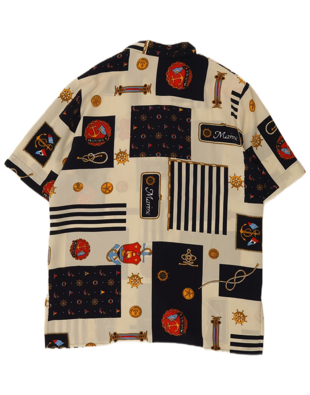 Mirella Womens Shirt Blouse IT 46 Large Multicoloured Patchwork Nautical