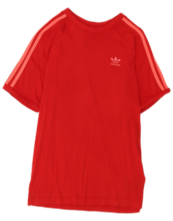 Adidas Womens T-Shirt Top UK 6 XS Red Cotton