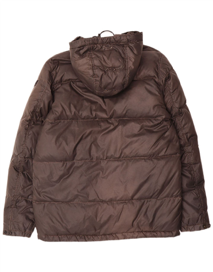 Diesel Mens Hooded Padded Jacket UK 38 Medium Grey Nylon