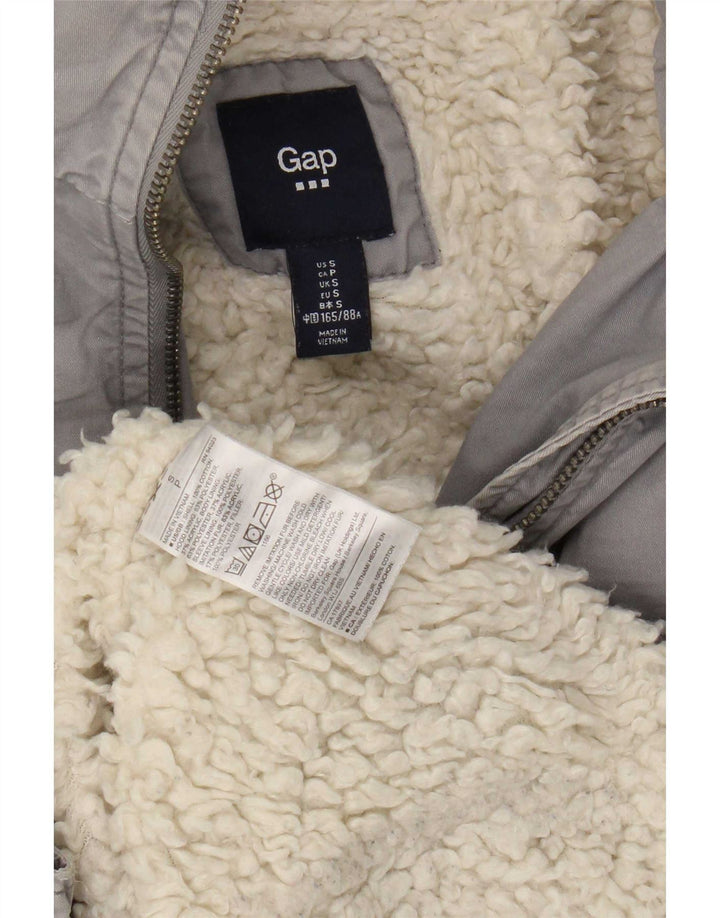 Gap Womens Hooded Parka Jacket UK 10 Small Grey Cotton