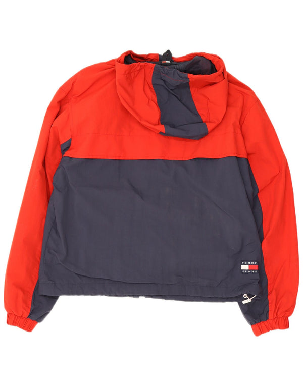 Tommy Hilfiger Mens Chicago Hooded Bomber Jacket UK 34 XS Red Colourblock