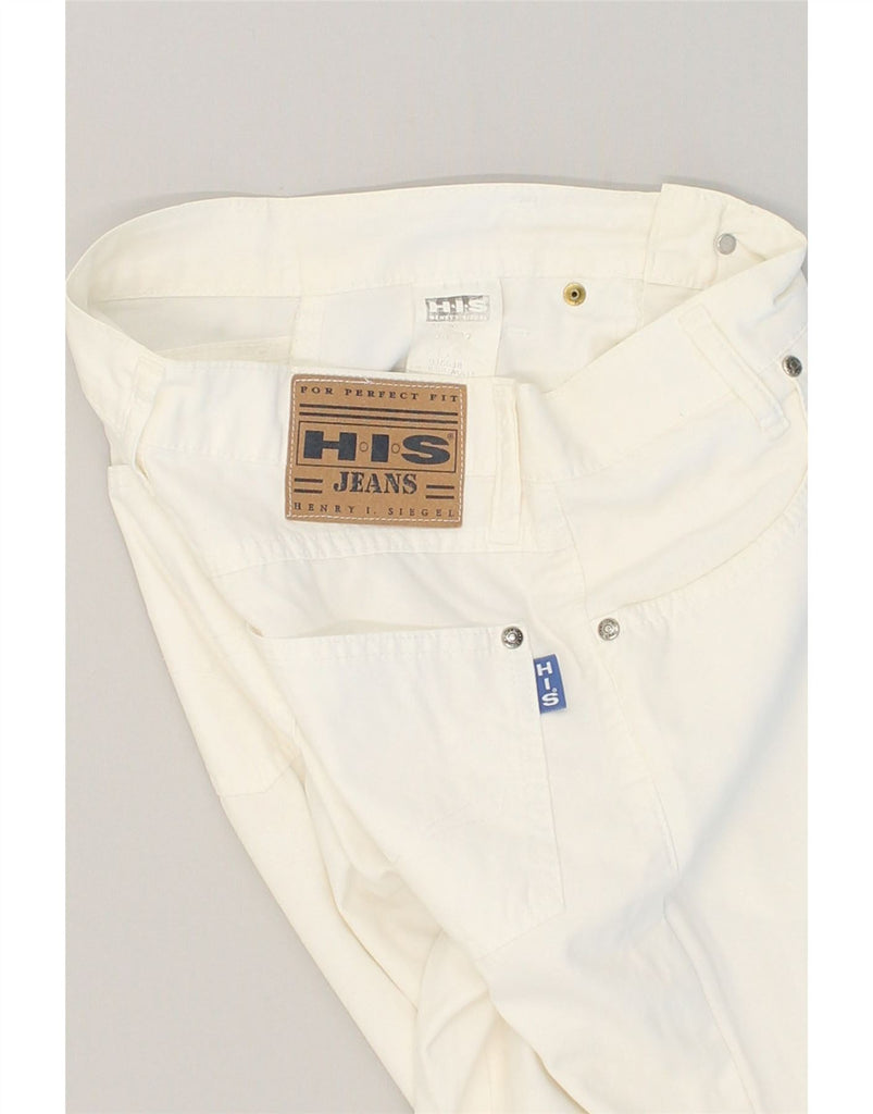 H.I.S Womens Tapered Casual Trousers W27 L27 White Cotton | Vintage H.I.S | Thrift | Second-Hand H.I.S | Used Clothing | Messina Hembry 