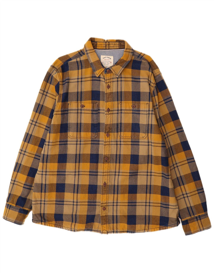 Fat Face Mens Flannel Shirt 2XL Yellow Check Cotton