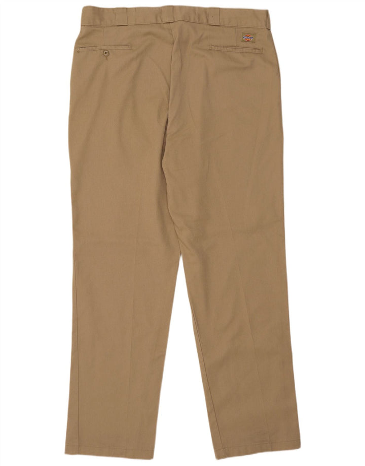 DICKIES Mens Straight Chino Trousers W40 L34 Beige Polyester