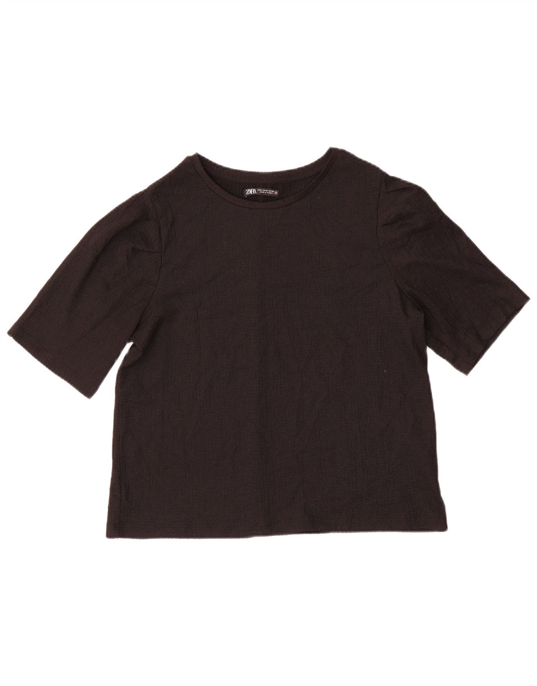 Zara Womens T-Shirt Top UK 14 Medium Black Polyester