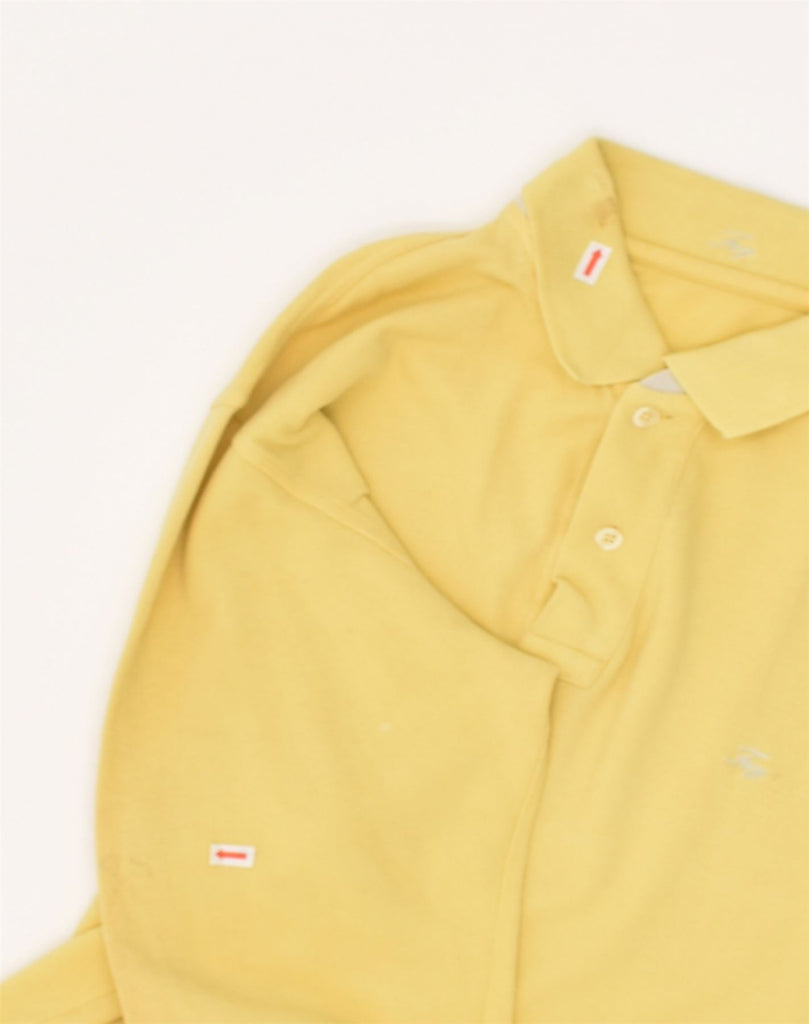 FAY Mens Long Sleeve Polo Shirt Large Yellow Cotton | Vintage Fay | Thrift | Second-Hand Fay | Used Clothing | Messina Hembry 