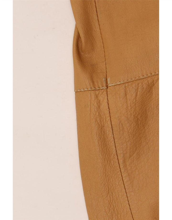 Essebi Mens Bomber Leather Jacket IT 56 3XL Beige Leather