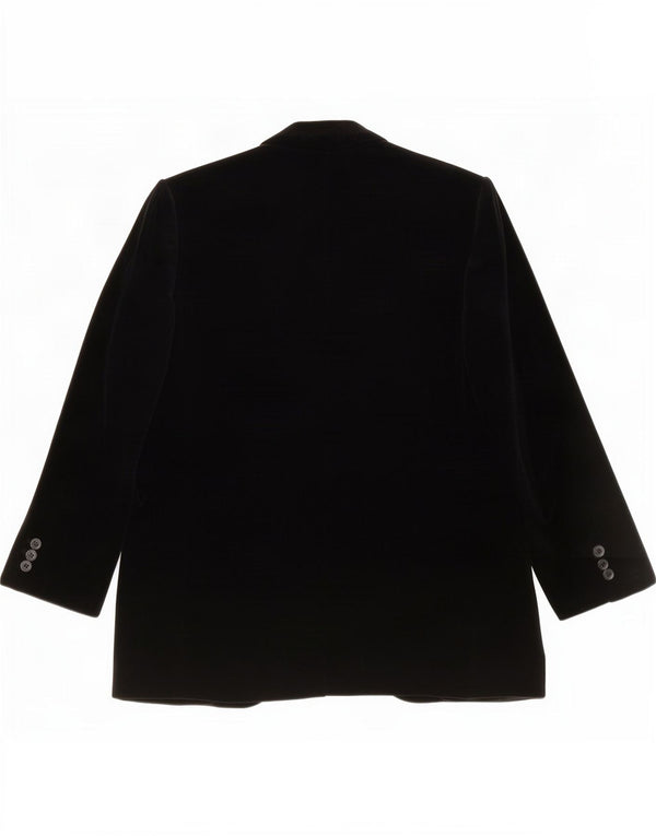 Vintage Mens Velvet 1 Button Blazer Jacket UK 38 Medium Black Cotton