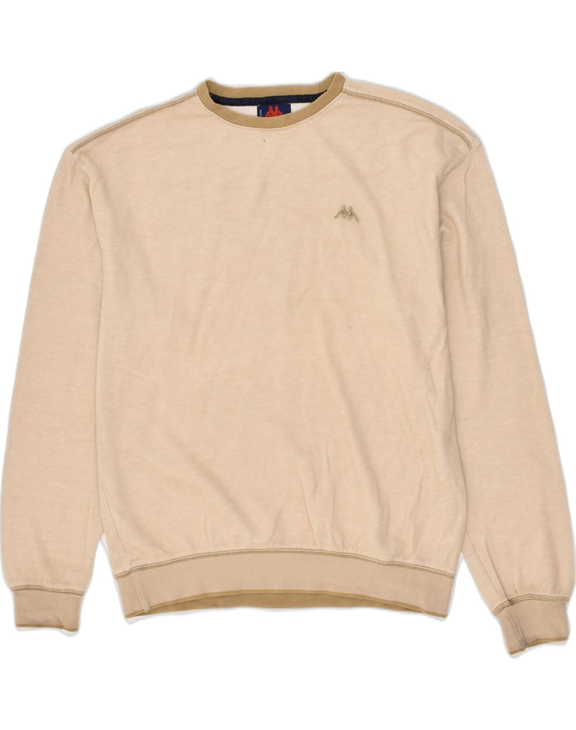 KAPPA Mens Sweatshirt Jumper Large Beige Cotton | Vintage Kappa | Thrift | Second-Hand Kappa | Used Clothing | Messina Hembry 