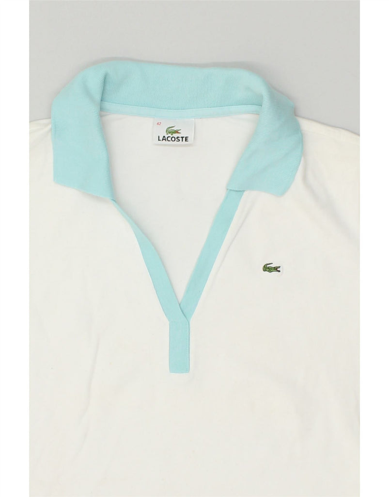 LACOSTE Womens Polo Shirt Size 42 Large White Cotton | Vintage Lacoste | Thrift | Second-Hand Lacoste | Used Clothing | Messina Hembry 