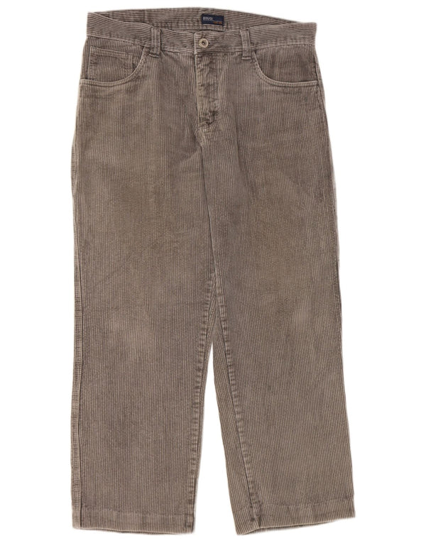 Brugi Mens Straight Corduroy Trousers W34 L28 Grey