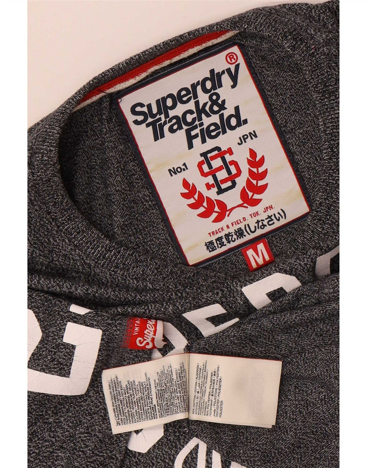 Superdry Mens Graphic T-Shirt Top Medium Grey Flecked Cotton