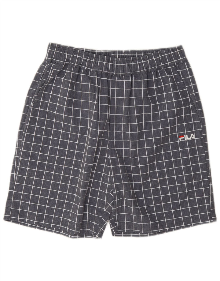 Fila Mens Sport Shorts XS Grey Check Polyester