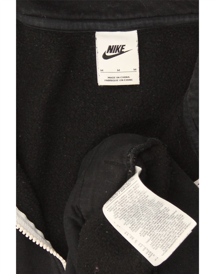 Nike Mens Zip Neck Sweatshirt Jumper Medium Black Cotton