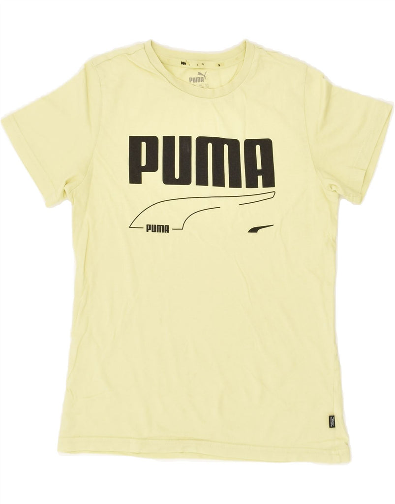 PUMA Boys Graphic T-Shirt Top 11-12 Years Yellow | Vintage Puma | Thrift | Second-Hand Puma | Used Clothing | Messina Hembry 