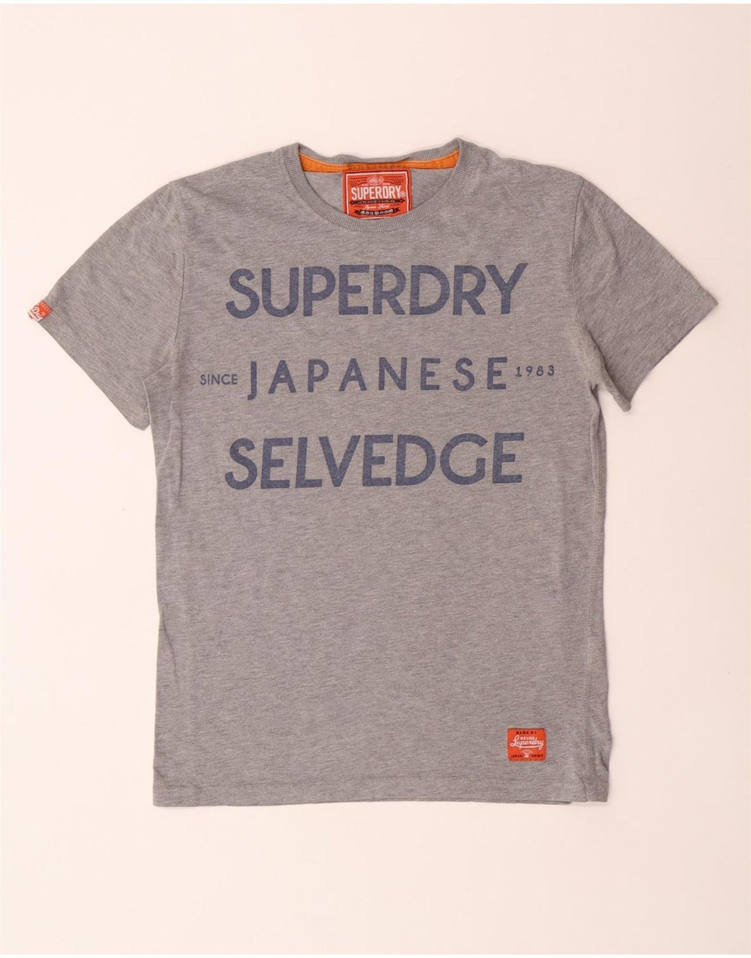 Superdry Mens Graphic T-Shirt Top Medium Grey Polyester