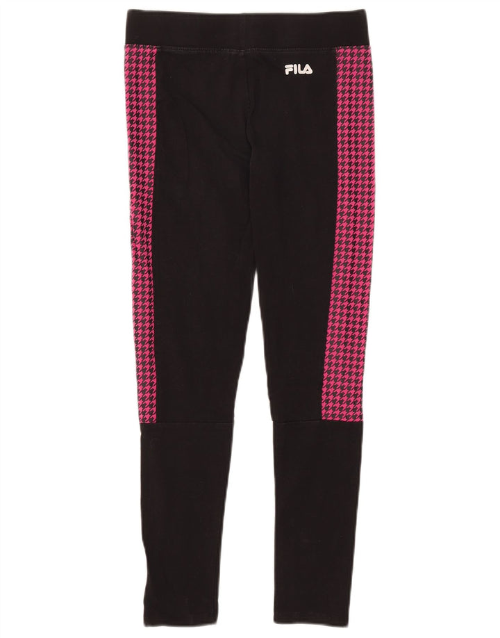 Fila Girls Leggings 11-12 Years Black Houndstooth