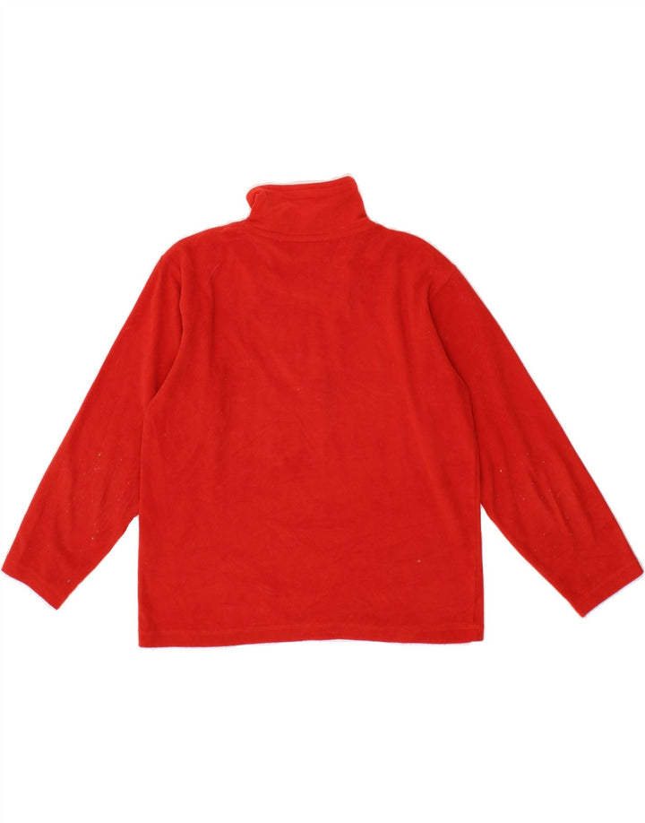 ASICS Boys Zip Neck Fleece Jumper 9-10 Years Red Polyester Vintage Asics and Second-Hand Asics from Messina Hembry 
