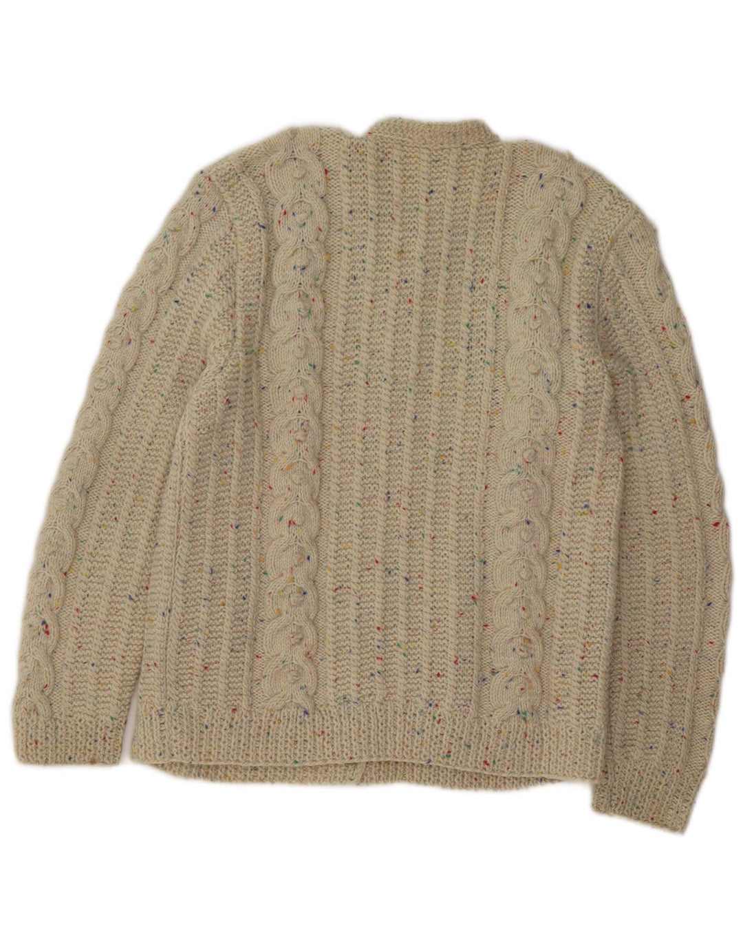 Vintage Womens Cardigan Sweater UK 14 Medium Beige Flecked