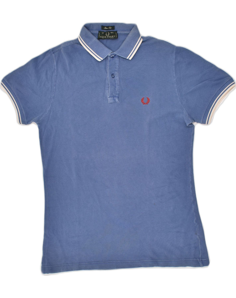 FRED PERRY Mens Slim Fit Polo Shirt Small Blue Cotton | Vintage Fred Perry | Thrift | Second-Hand Fred Perry | Used Clothing | Messina Hembry 