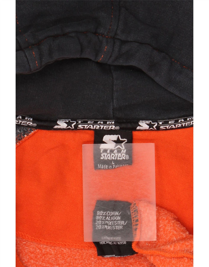 Starter Mens Zip Hoodie Sweater Large Orange