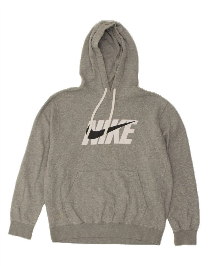 NIKE Mens Graphic Hoodie Jumper Medium Grey Cotton | Vintage Nike | Thrift | Second-Hand Nike | Used Clothing | Messina Hembry 