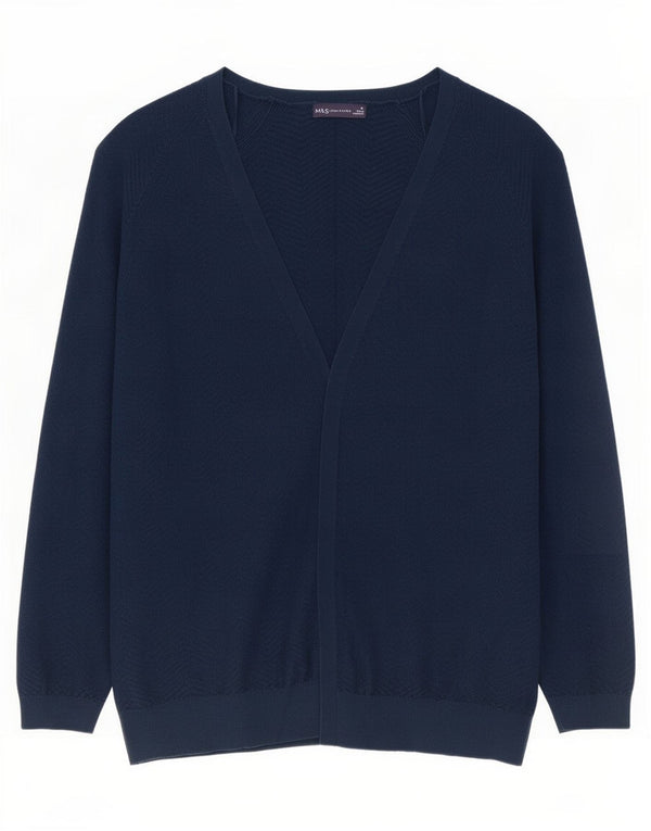 Marks & Spencer Womens Oversized Cardigan Sweater UK 18 XL Navy Blue