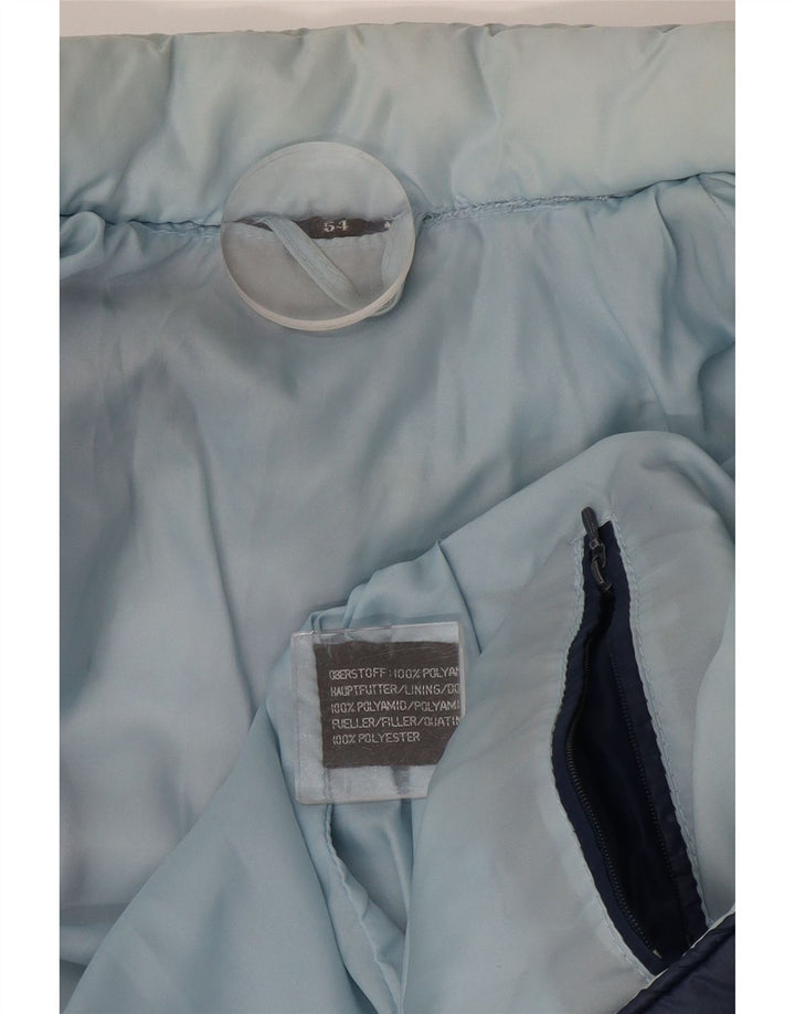 Vintage Mens Padded Jacket IT 54 2XL Navy Blue Polyamide