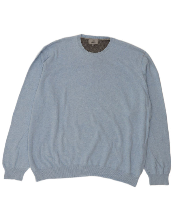 Marks & Spencer Mens Regular Fit Crew Neck Jumper Sweater 3XL Blue Cotton