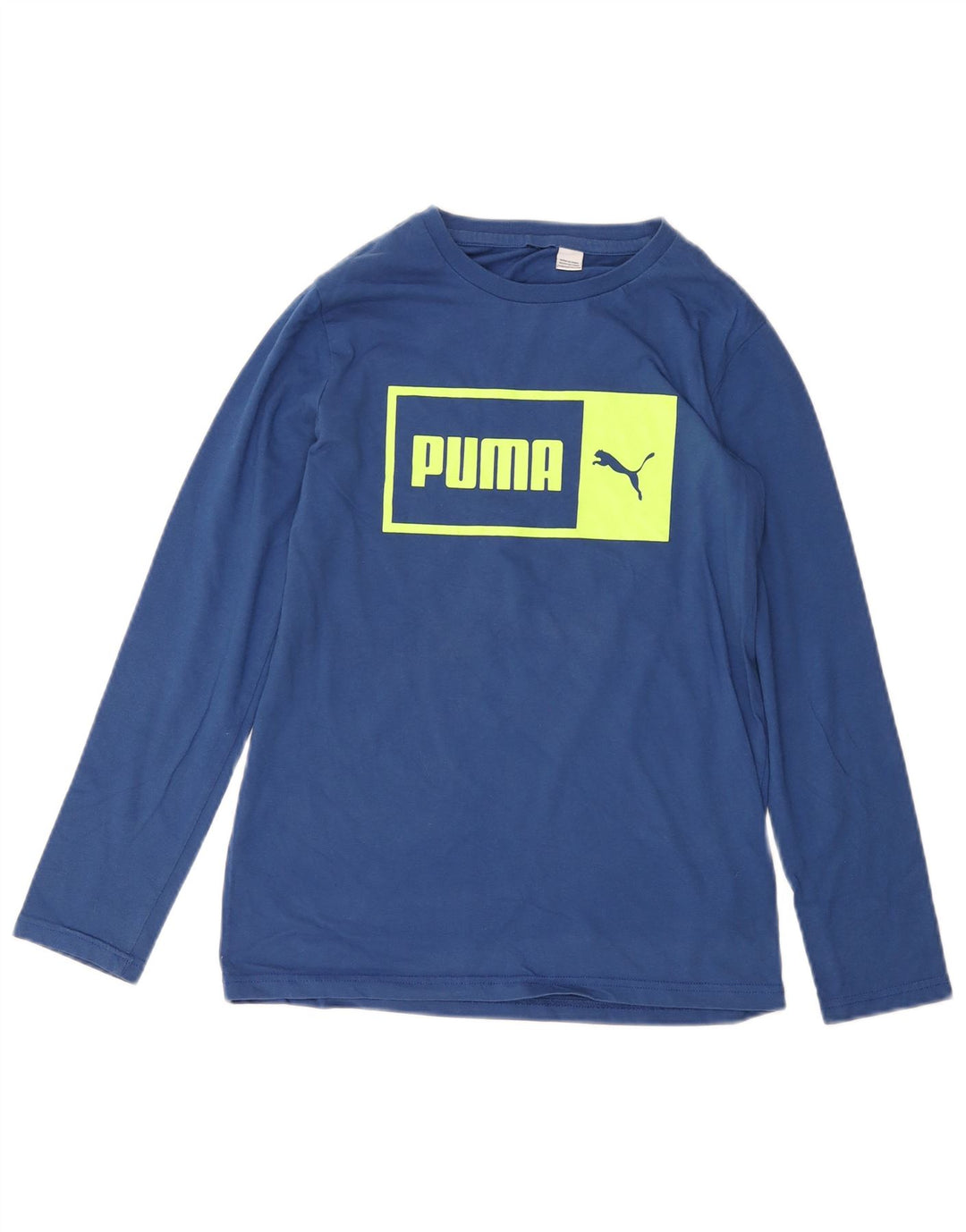 PUMA Mens Graphic Top Long Sleeve Small Blue Cotton
