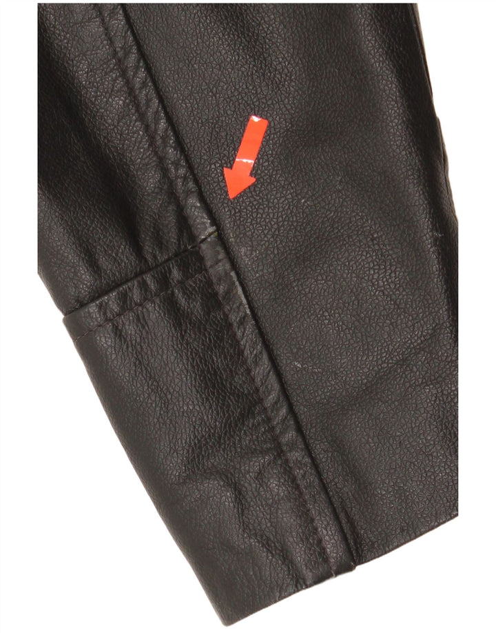 4 You Mens Leather Jacket UK 38 Medium Black Leather