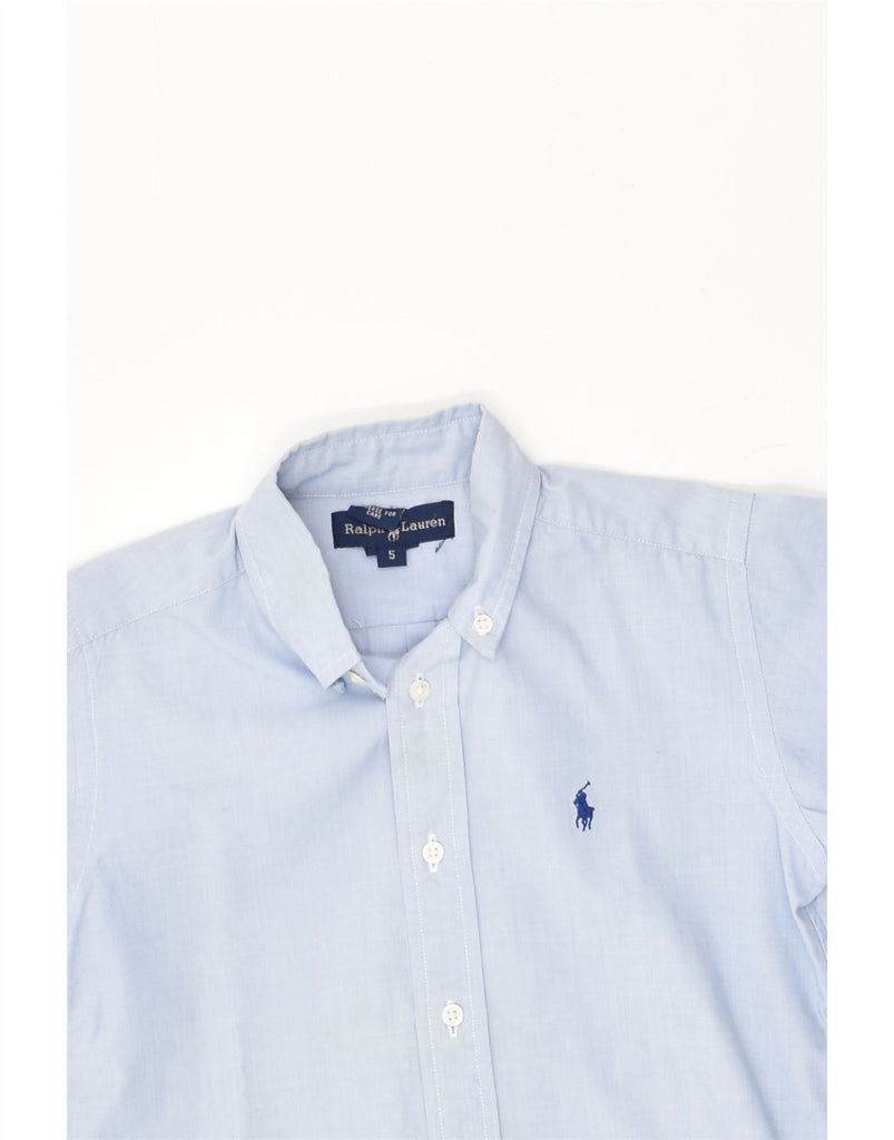 RALPH LAUREN Boys Short Sleeve Shirt 4-5 Years Blue Cotton | Vintage Ralph Lauren | Thrift | Second-Hand Ralph Lauren | Used Clothing | Messina Hembry 