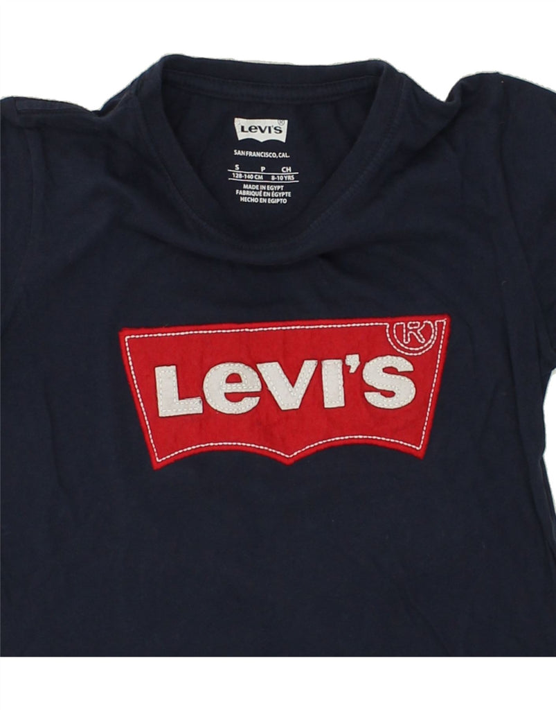 LEVI'S Boys Graphic T-Shirt Top 8-9 Years Small Navy Blue | Vintage Levi's | Thrift | Second-Hand Levi's | Used Clothing | Messina Hembry 