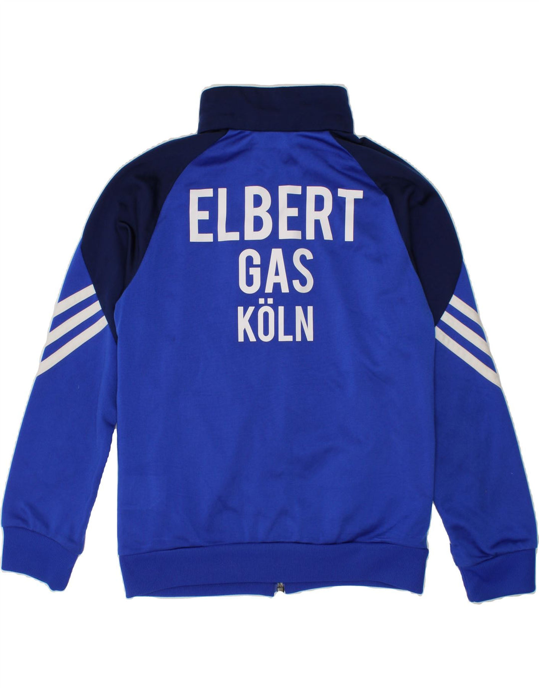 ADIDAS Boys Graphic Tracksuit Top Jacket 7-8 Years Small Blue Colourblock Vintage Adidas and Second-Hand Adidas from Messina Hembry 