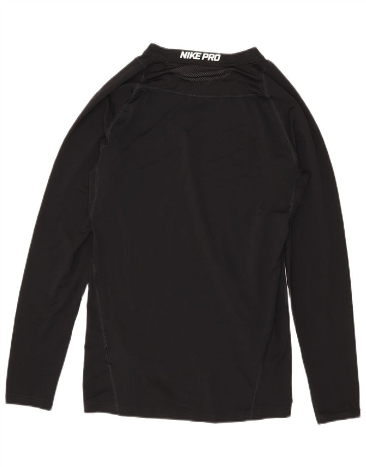 Nike Mens Dri Fit Graphic Top Long Sleeve Small Black Polyester