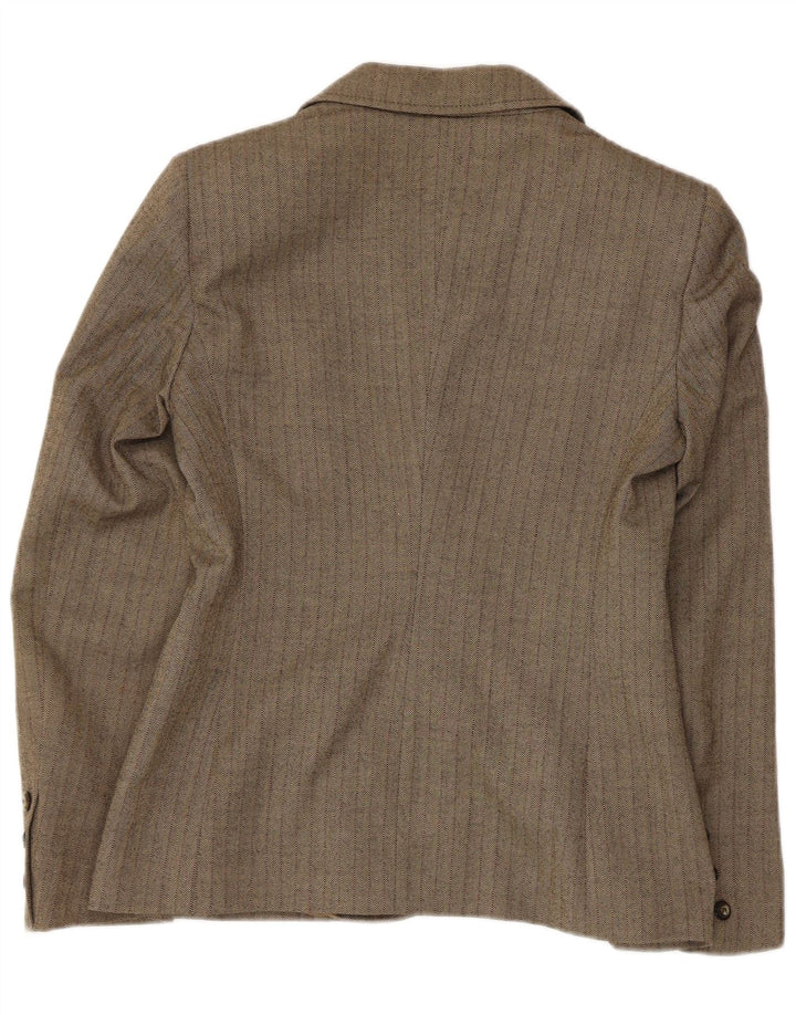 Mila Schon Womens 2 Button Blazer Jacket IT 42 Medium Khaki Herringbone