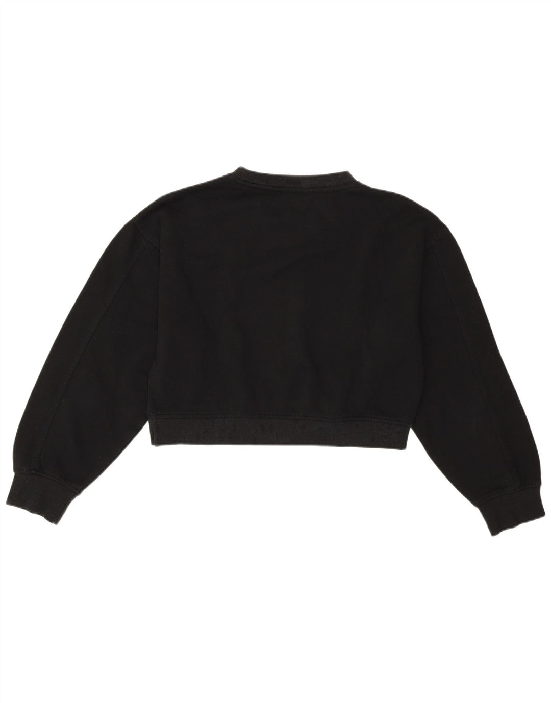 Zara Womens Crop Oversized Sweatshirt Jumper UK 10 Small Black Cotton