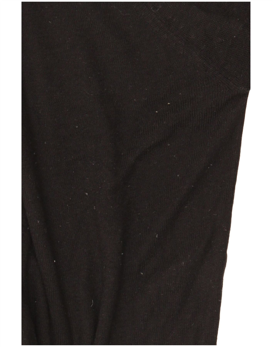 Zara Womens Crop Crew Neck Jumper Sweater UK 14 Medium Black Viscose