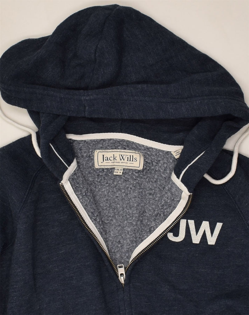 JACK WILLS Womens Hoodie Jumper UK 12 Medium Navy Blue Cotton | Vintage Jack Wills | Thrift | Second-Hand Jack Wills | Used Clothing | Messina Hembry 