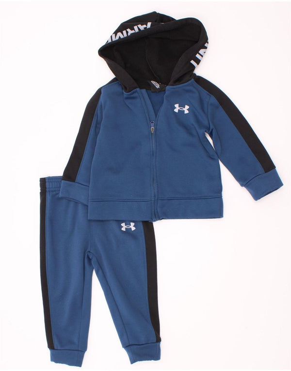 Under Armour Baby Boys Full Tracksuit 9-12 Months Navy Blue Colourblock