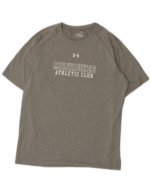 Under Armour Mens Milwaukee Graphic T-Shirt Top Large Grey Polyester
