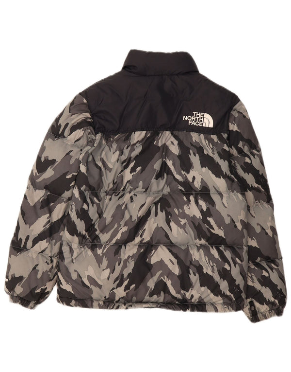 The North Face Boys Padded Jacket 11-12 Years Large Grey Camouflage