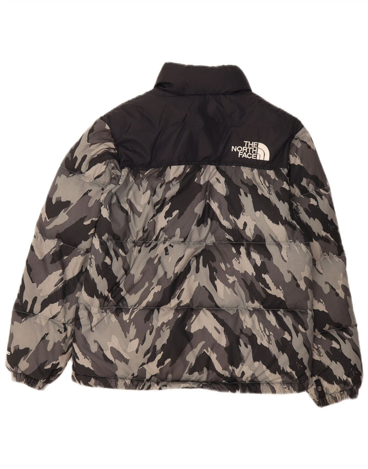 The North Face Boys Padded Jacket 11-12 Years Large Grey Camouflage
