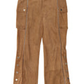 Vintage Womens Straight Suede Cargo Trousers IT 42 Medium W30 L25 Brown