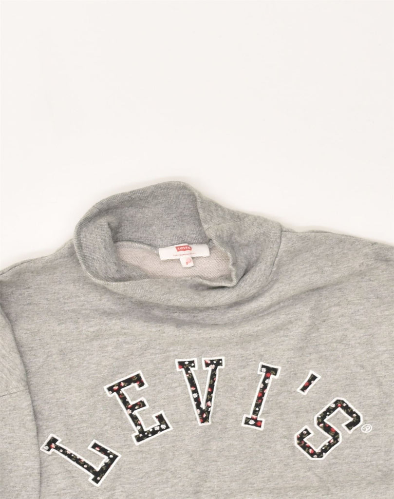 LEVI'S Womens Oversized Graphic Sweatshirt Jumper UK 10 Small Grey Cotton | Vintage Levi's | Thrift | Second-Hand Levi's | Used Clothing | Messina Hembry 