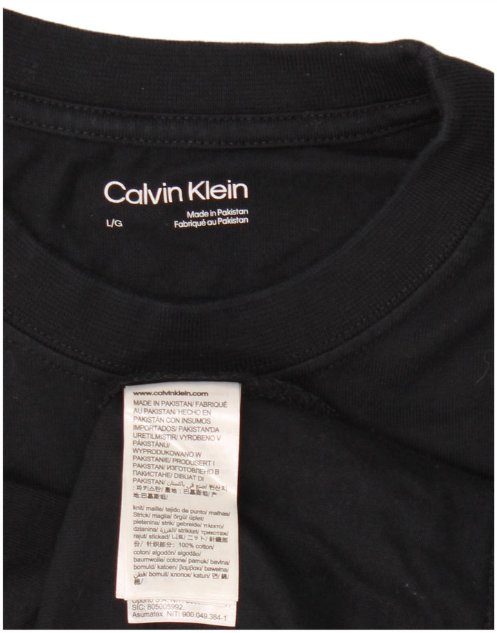 Calvin Klein Mens Graphic T-Shirt Top Large Black Cotton