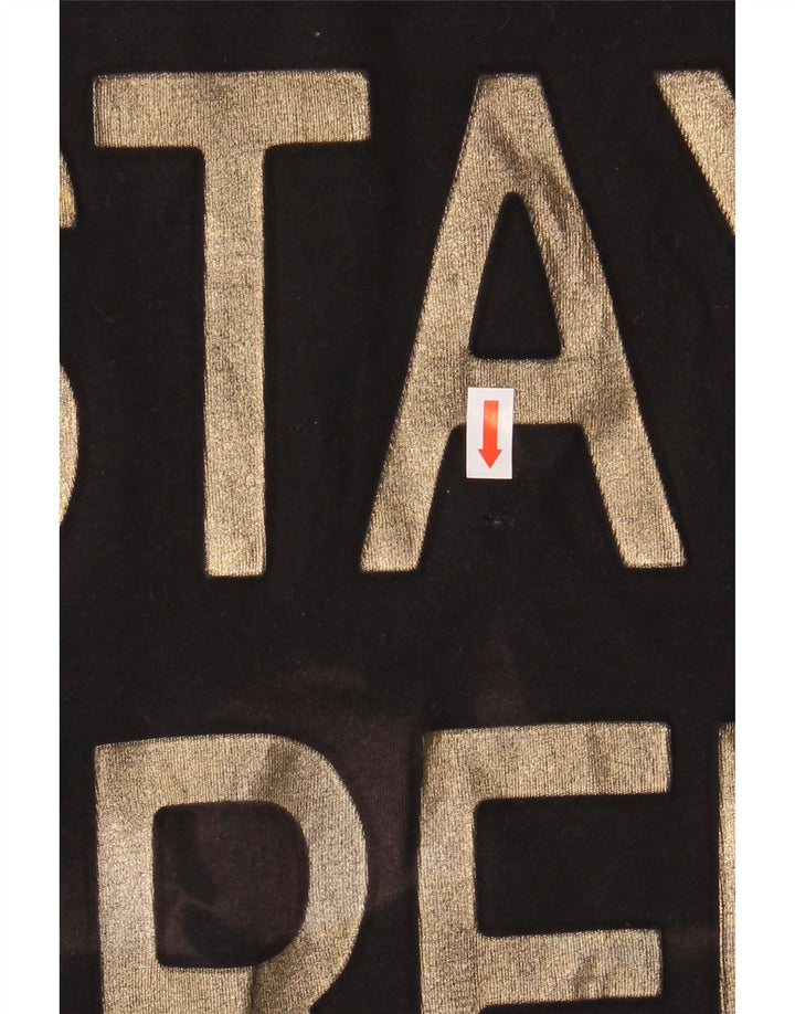 Trussardi Jeans Womens Graphic T-Shirt Top UK 14 Medium Black