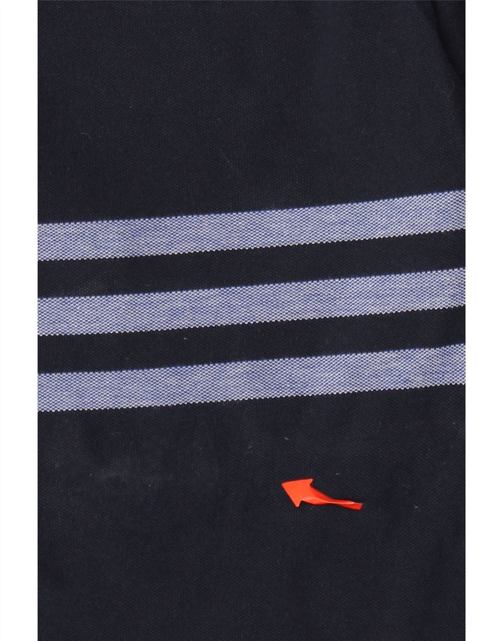 Tommy Hilfiger Mens Polo Shirt Medium Navy Blue Striped Cotton