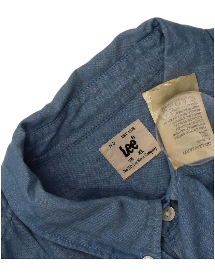 Lee Mens Shirt XL Blue Cotton
