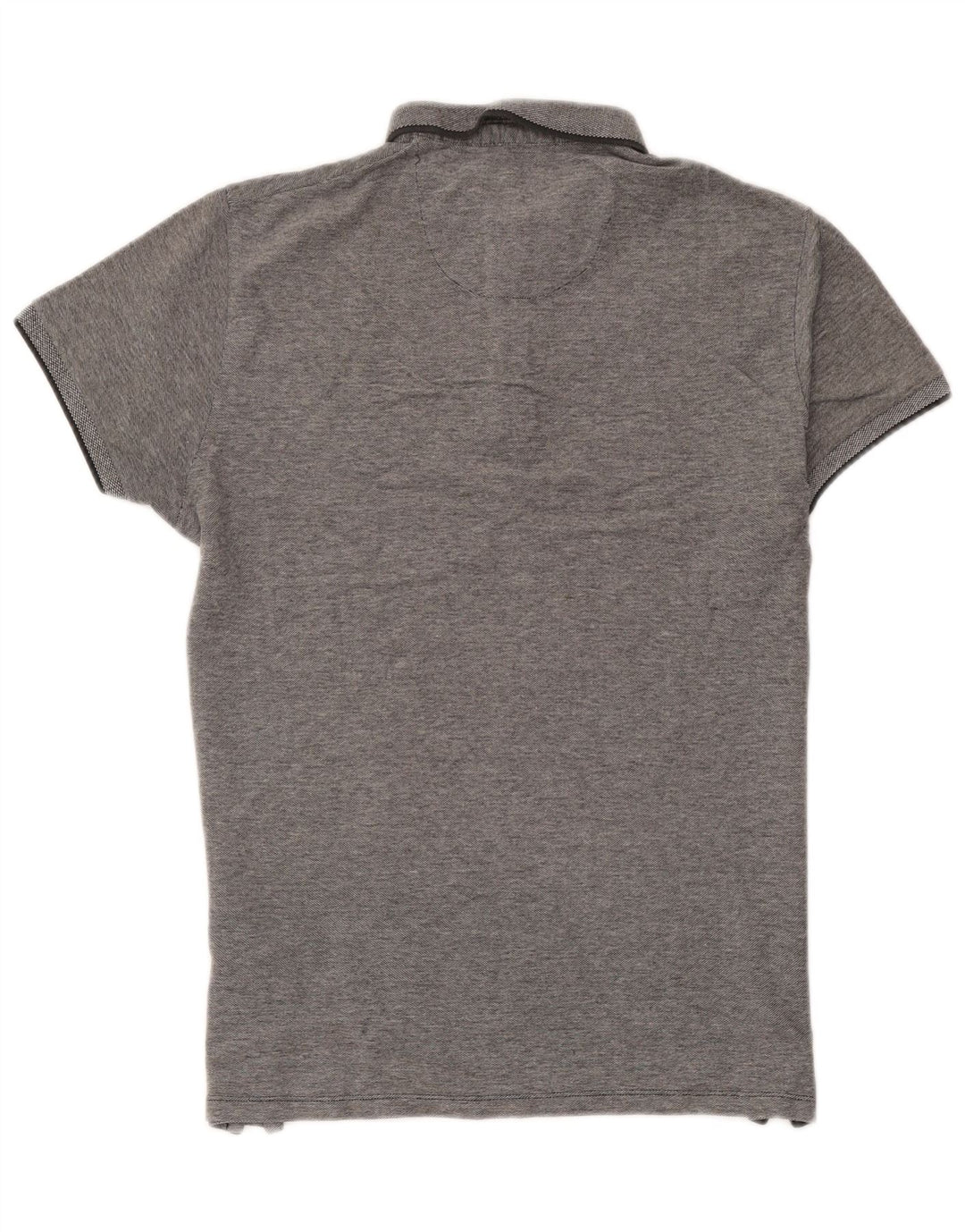 Wrangler Mens Polo Shirt Medium Grey Striped Cotton